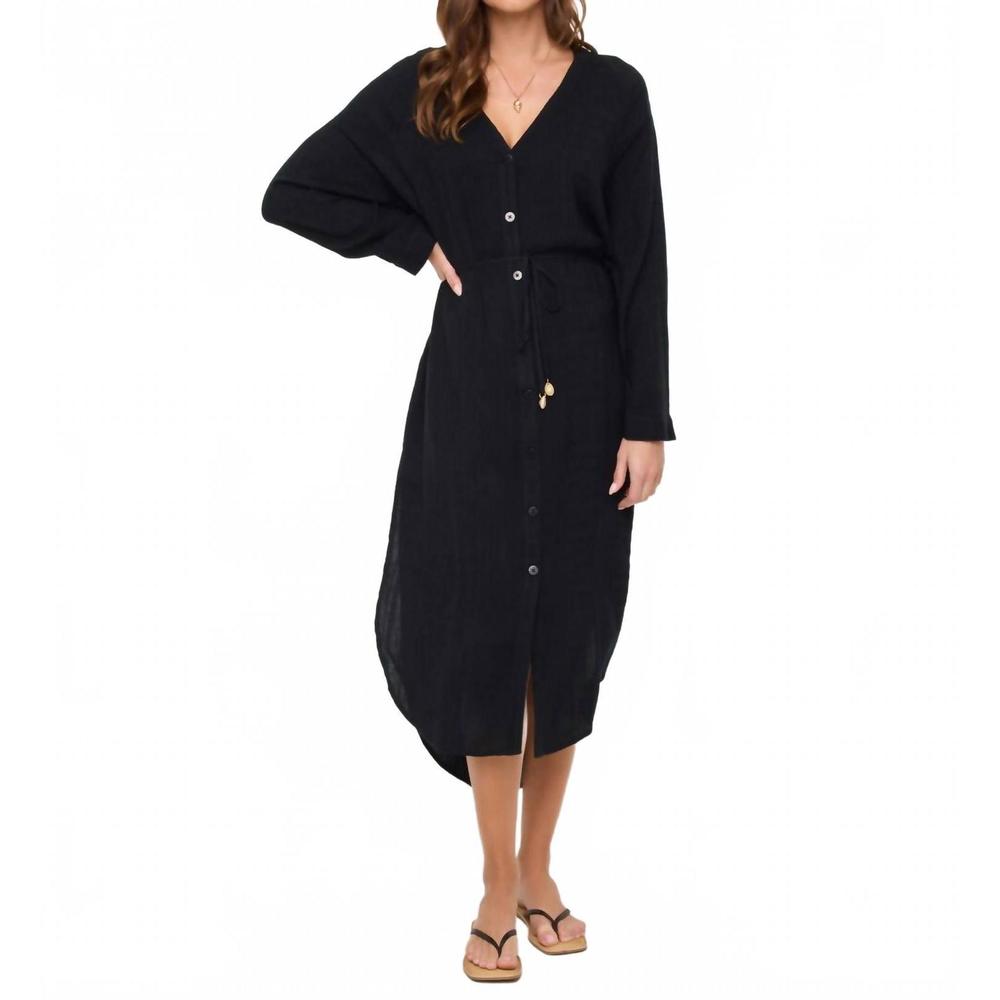NEW L*SPACE yoli coverup shirtdress in black